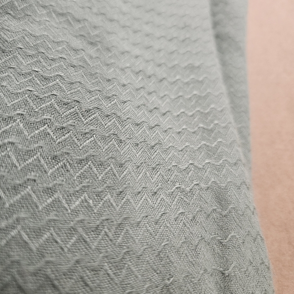 April Cornell Front Tie Button Up Sage Green Top 3/4 Sleeve Blouse Size Medium - Picture 6 of 13